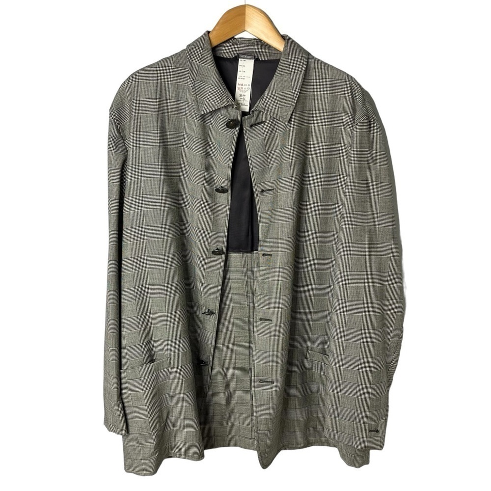 Gianni Versace Plaid Button Front Jacker Black and White Size 54 (XXL) Vintage